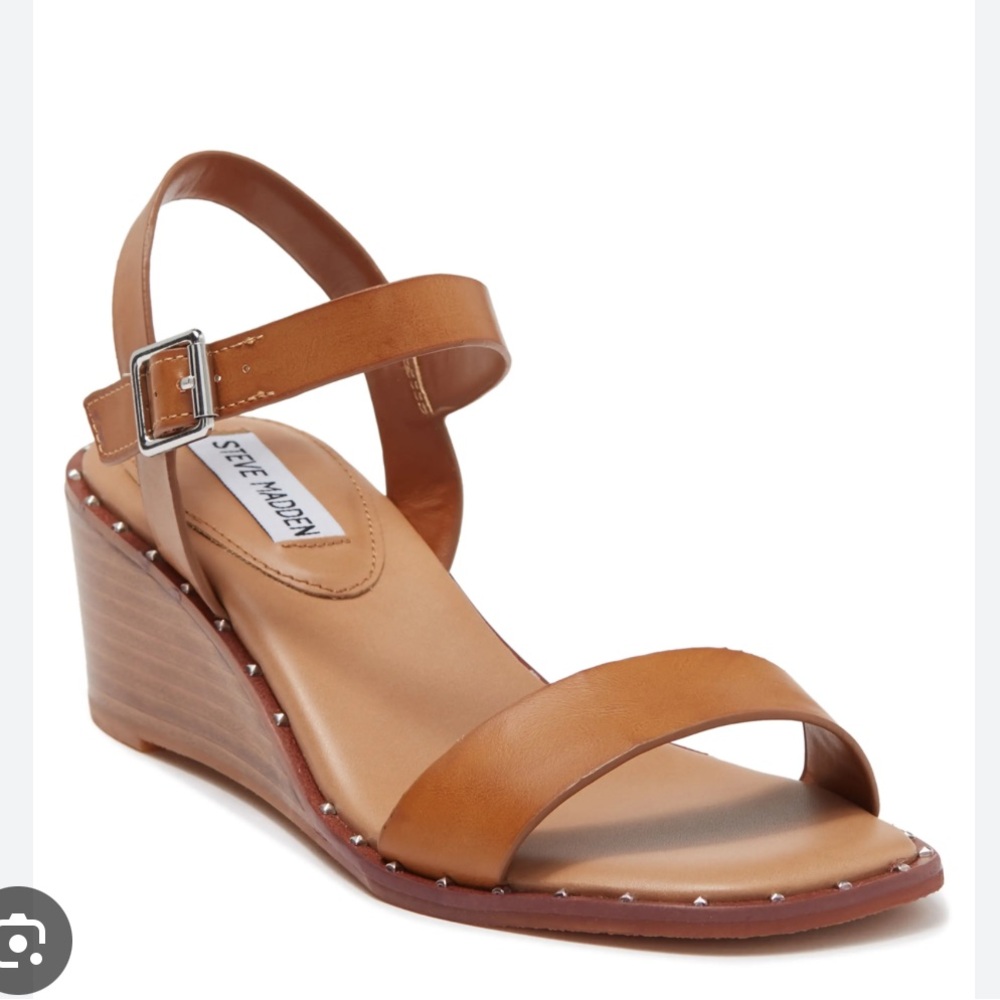 Steve Madden Ares Slingback Wedge Sandal in Cognac